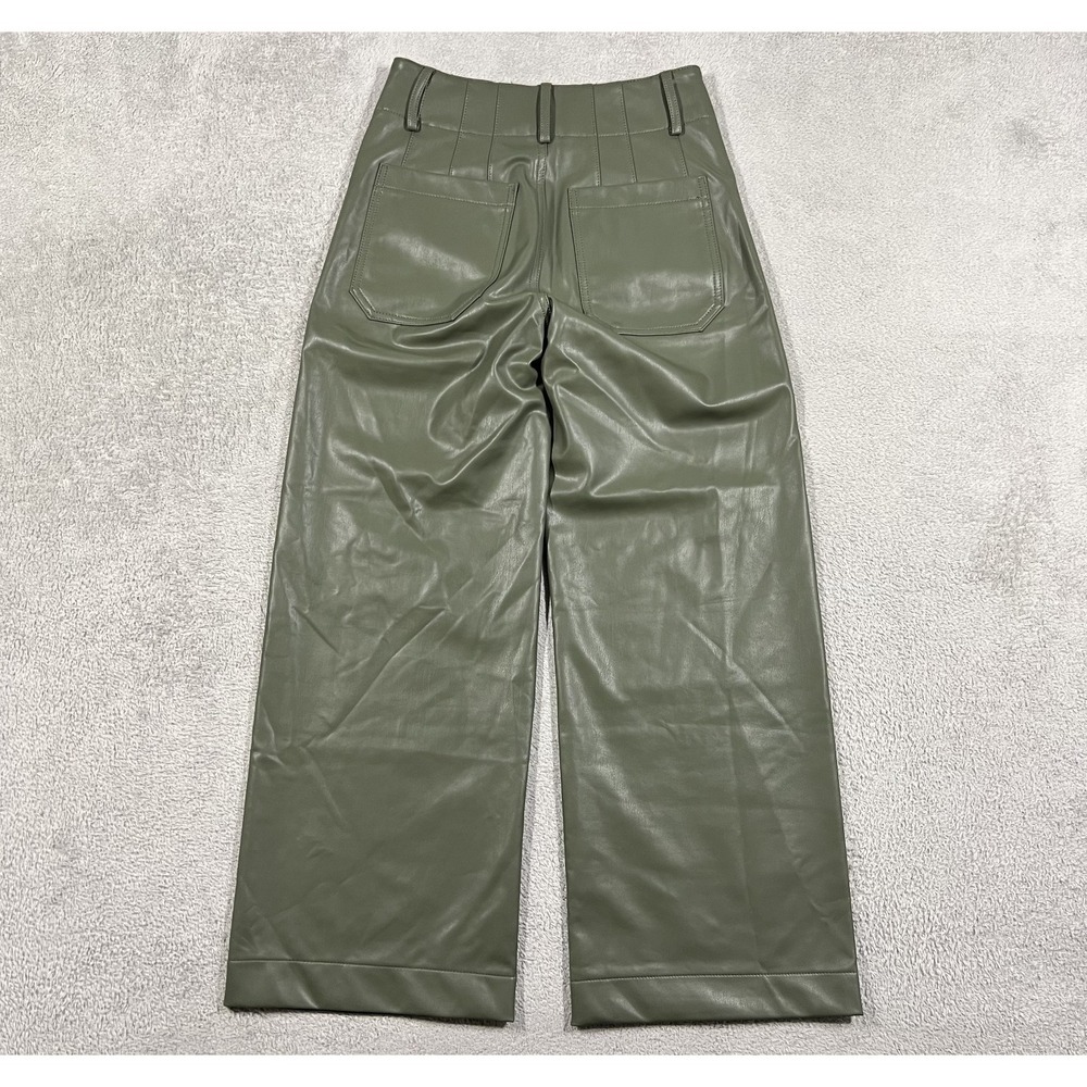 Maeve The Colette Pants Womens 26 Wide Leg Faux Leather Cropped Patch Pockets - Picture 9 of 12